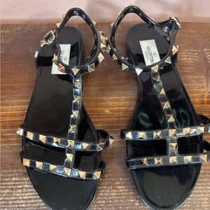 Valentino Garavani Black Studded Sandals